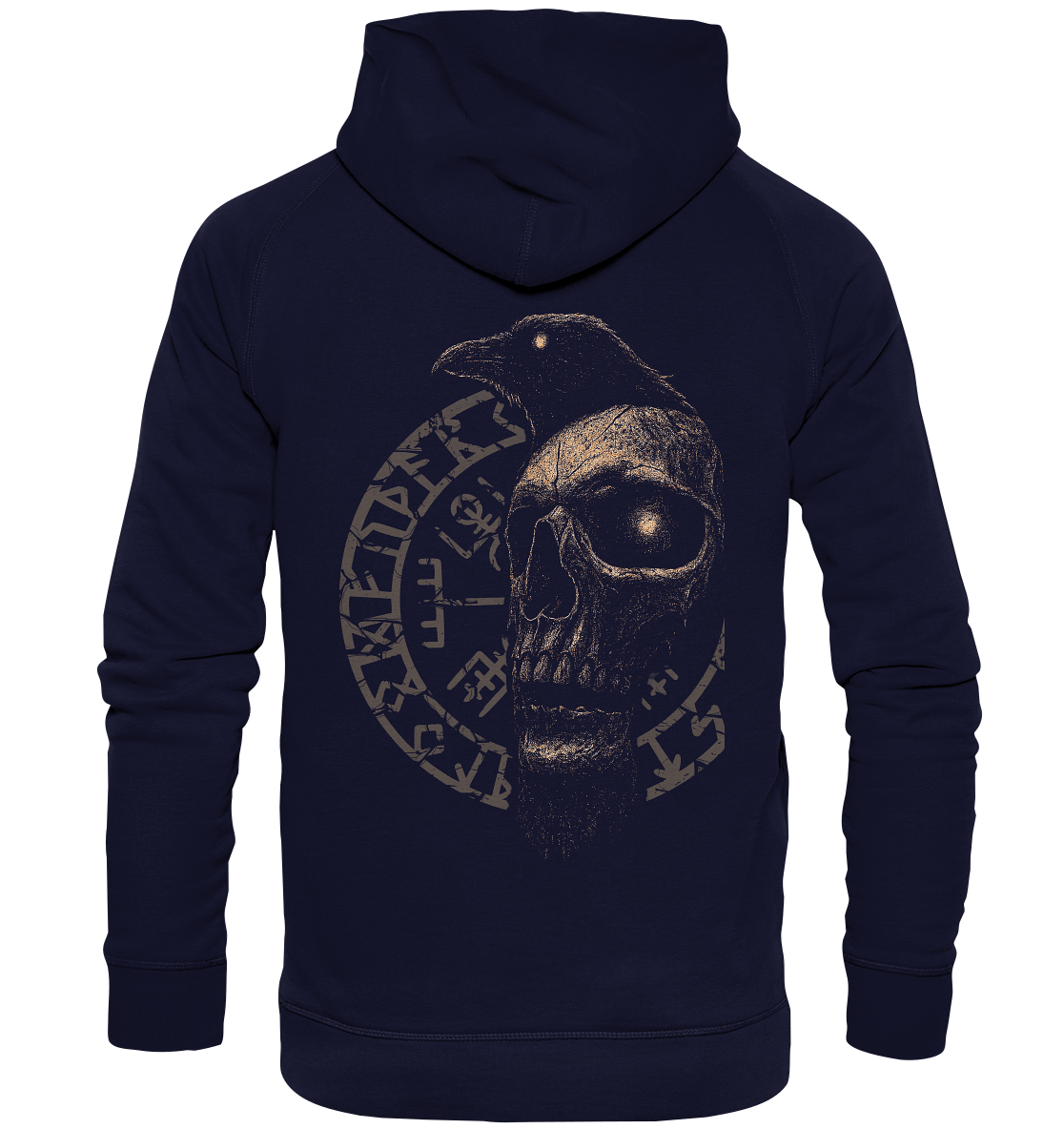 Rabe, Schädel, Vegvisir - Basic Unisex Hoodie