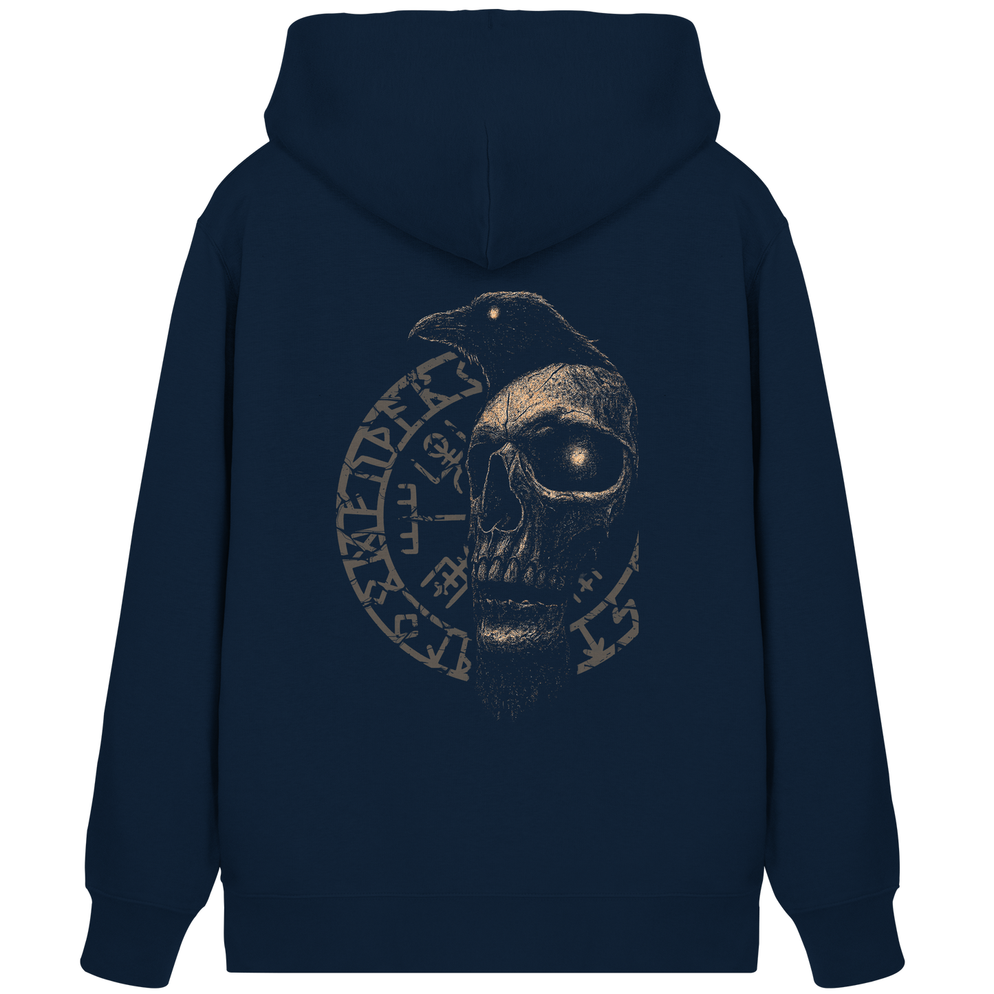 Rabe, Schädel, Vegvisir - Organic Zipper