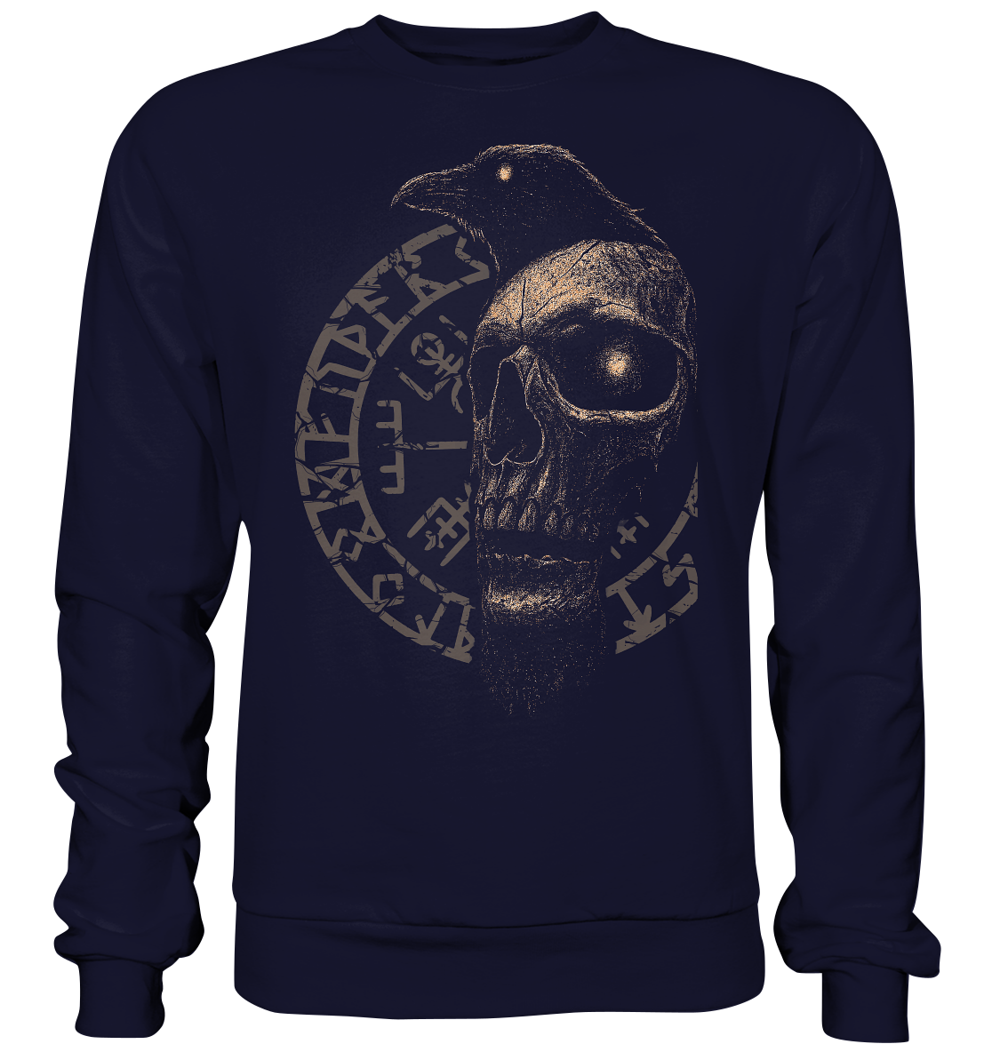 Rabe, Schädel, Vegvisir - Basic Sweatshirt
