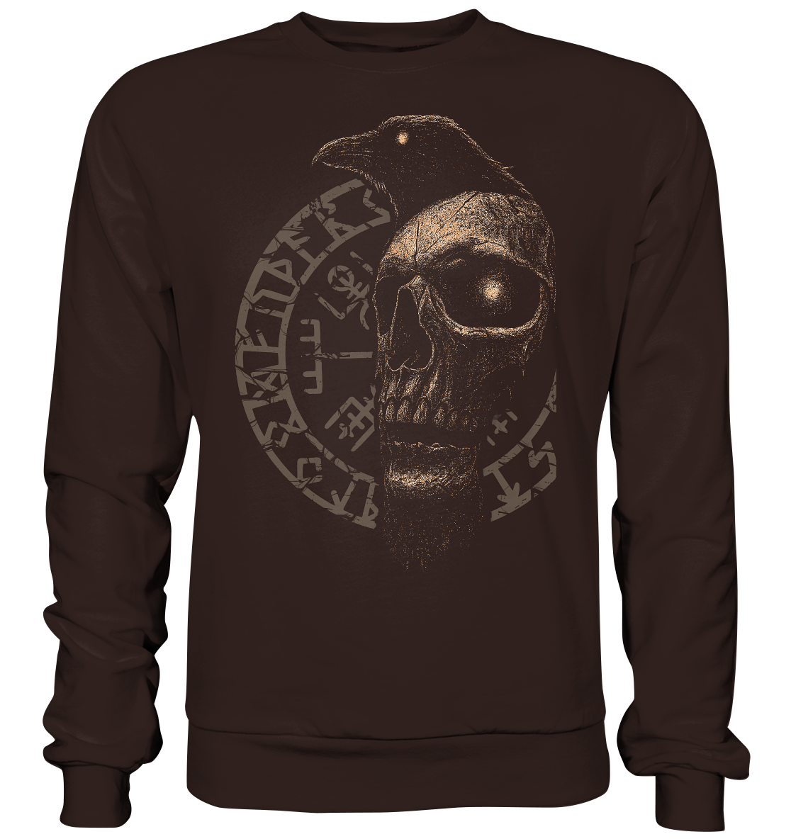 Rabe, Schädel, Vegvisir - Basic Sweatshirt