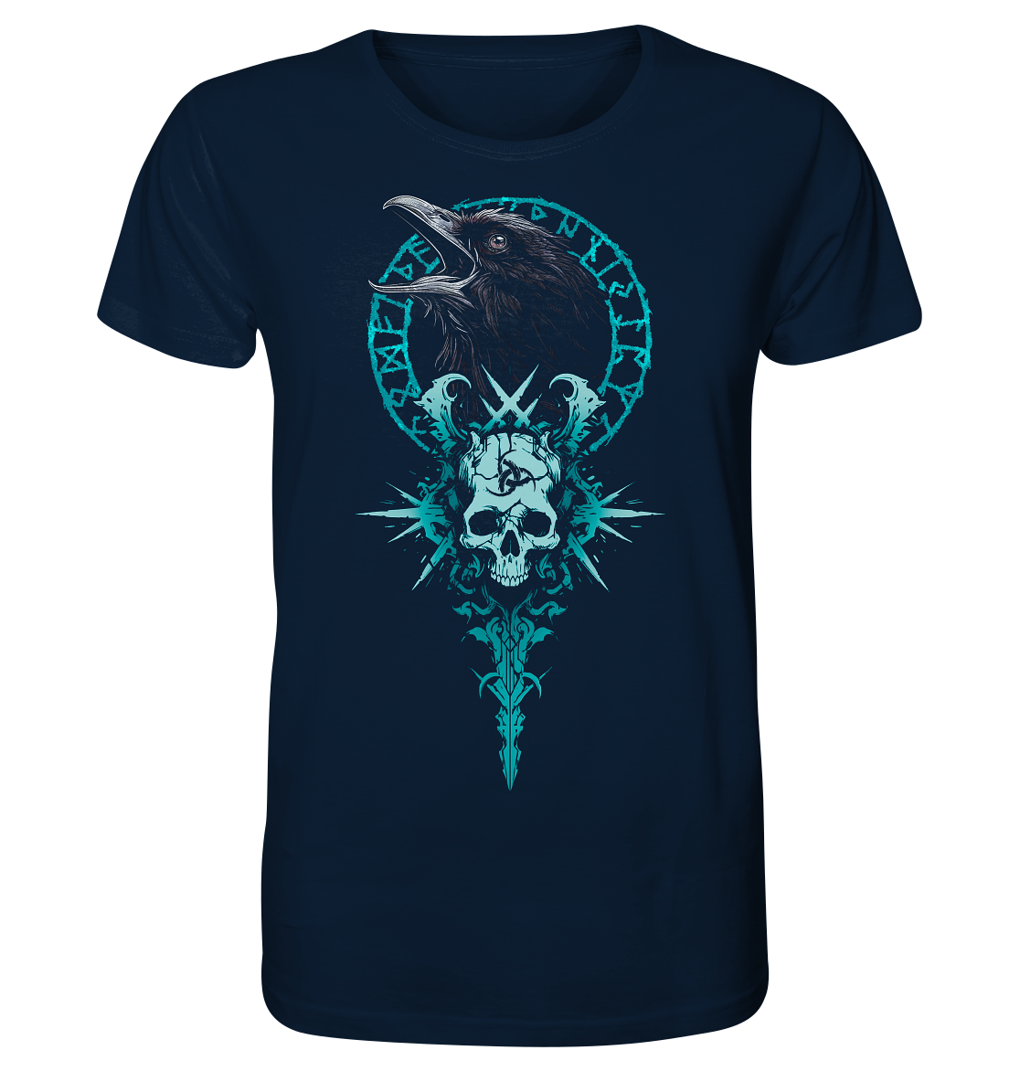 Rabe Valknut Schädel - Organic Basic Shirt