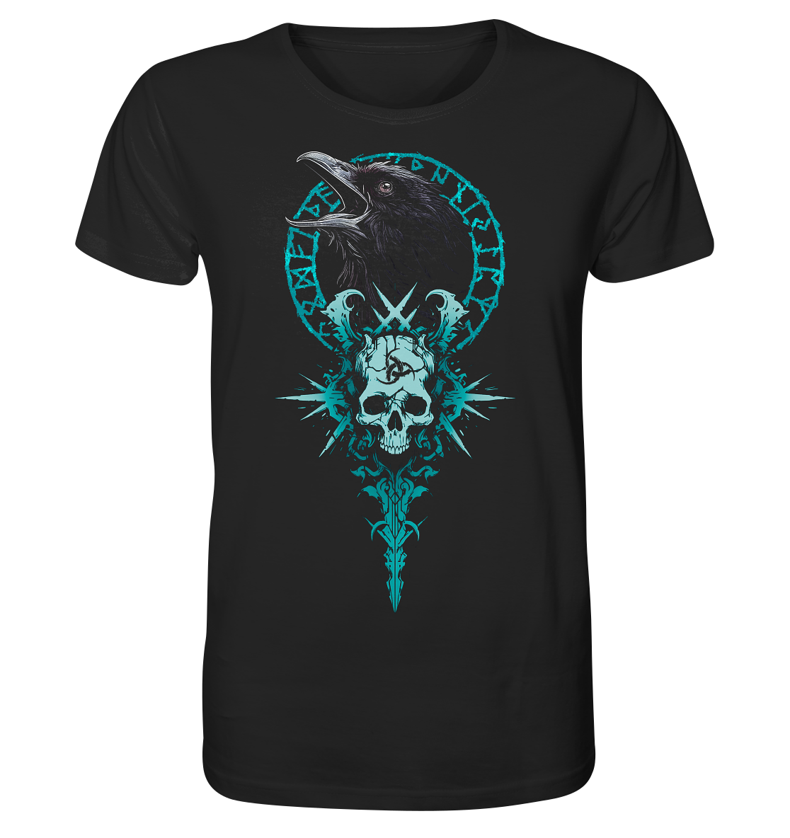 Rabe Valknut Schädel - Organic Basic Shirt