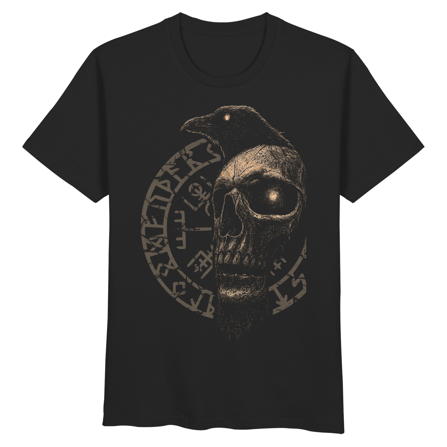 Rabe, Schädel, Vegvisir - Organic Basic Shirt