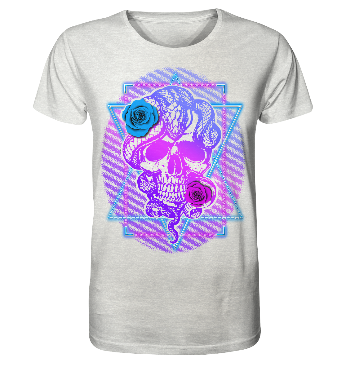 Schlange Schädel - Organic Shirt (meliert)