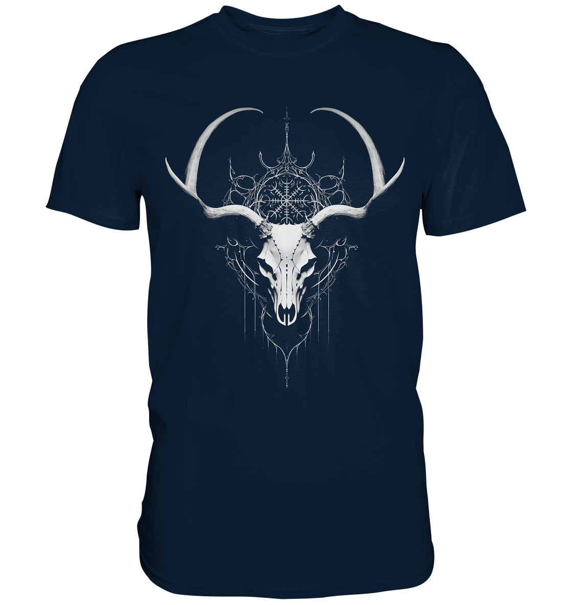 Hirschschädel Aegishjalmur - Premium Shirt