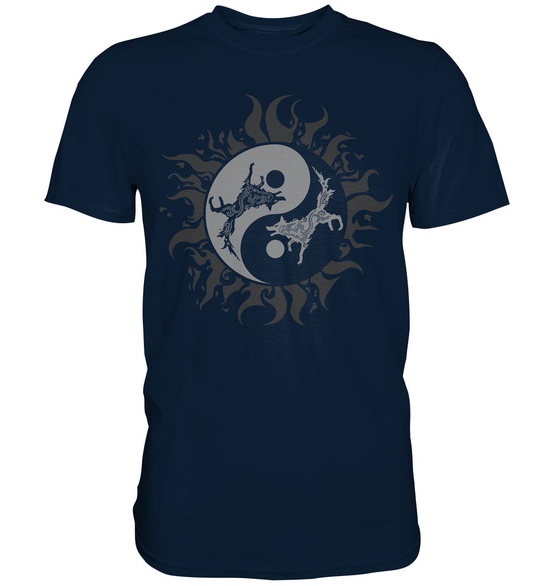 Odins Wölfe Geri und Freki - Premium Shirt