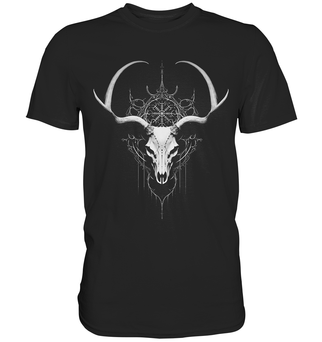 Hirschschädel Aegishjalmur - Premium Shirt