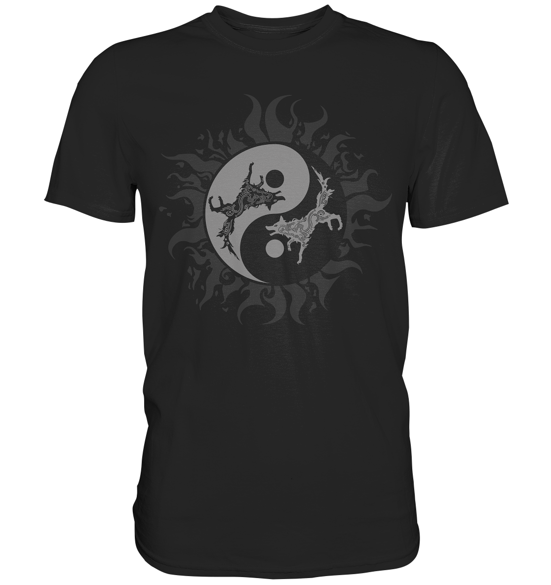Odins Wölfe Geri und Freki - Premium Shirt