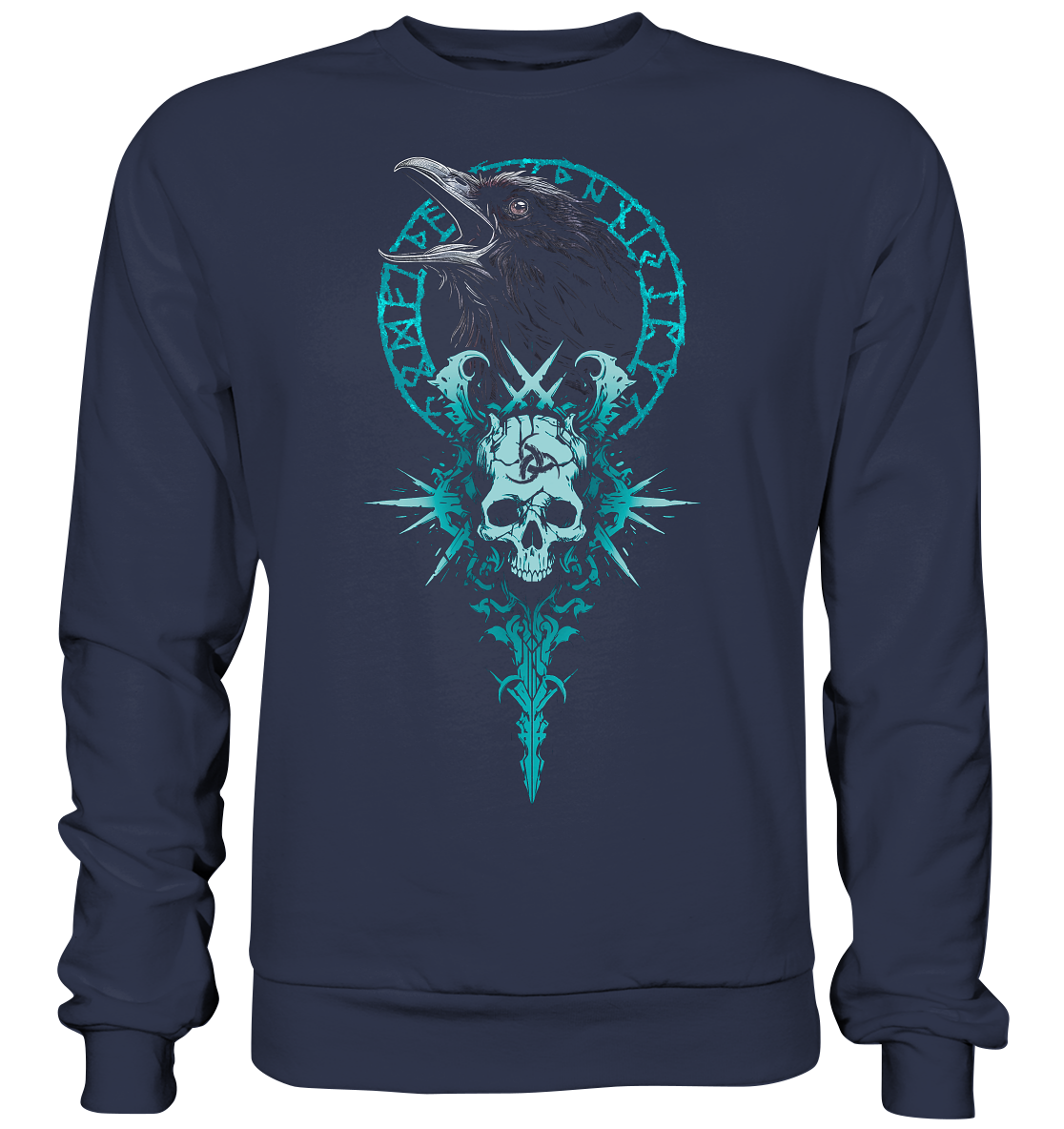 Rabe Valknut Schädel - Premium Sweatshirt