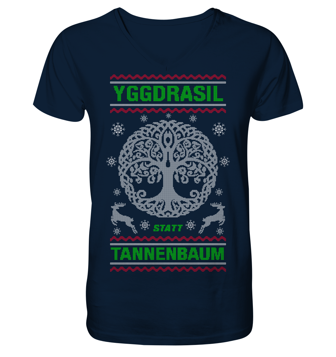 Yggdrasil Statt Tannenbaum - V-Neck Shirt