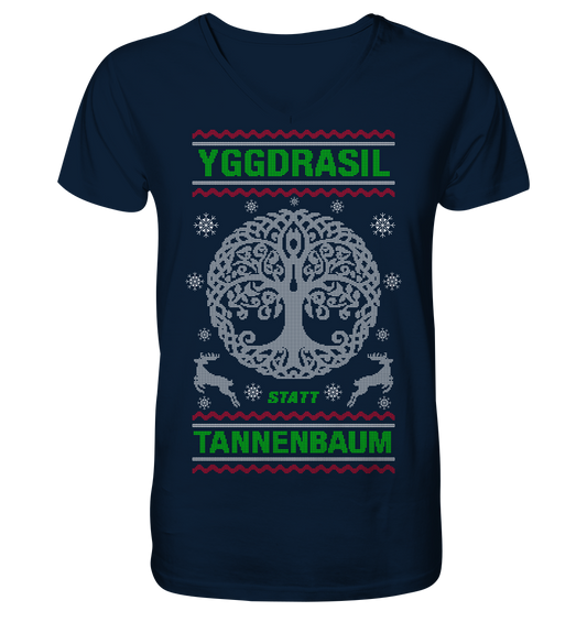 Yggdrasil Statt Tannenbaum - V-Neck Shirt