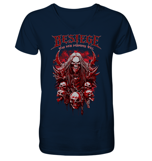 Besiege Was Dich Besiegen Will - V-Neck Shirt