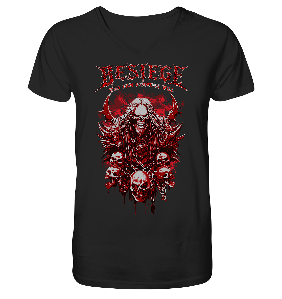 Besiege Was Dich Besiegen Will - V-Neck Shirt