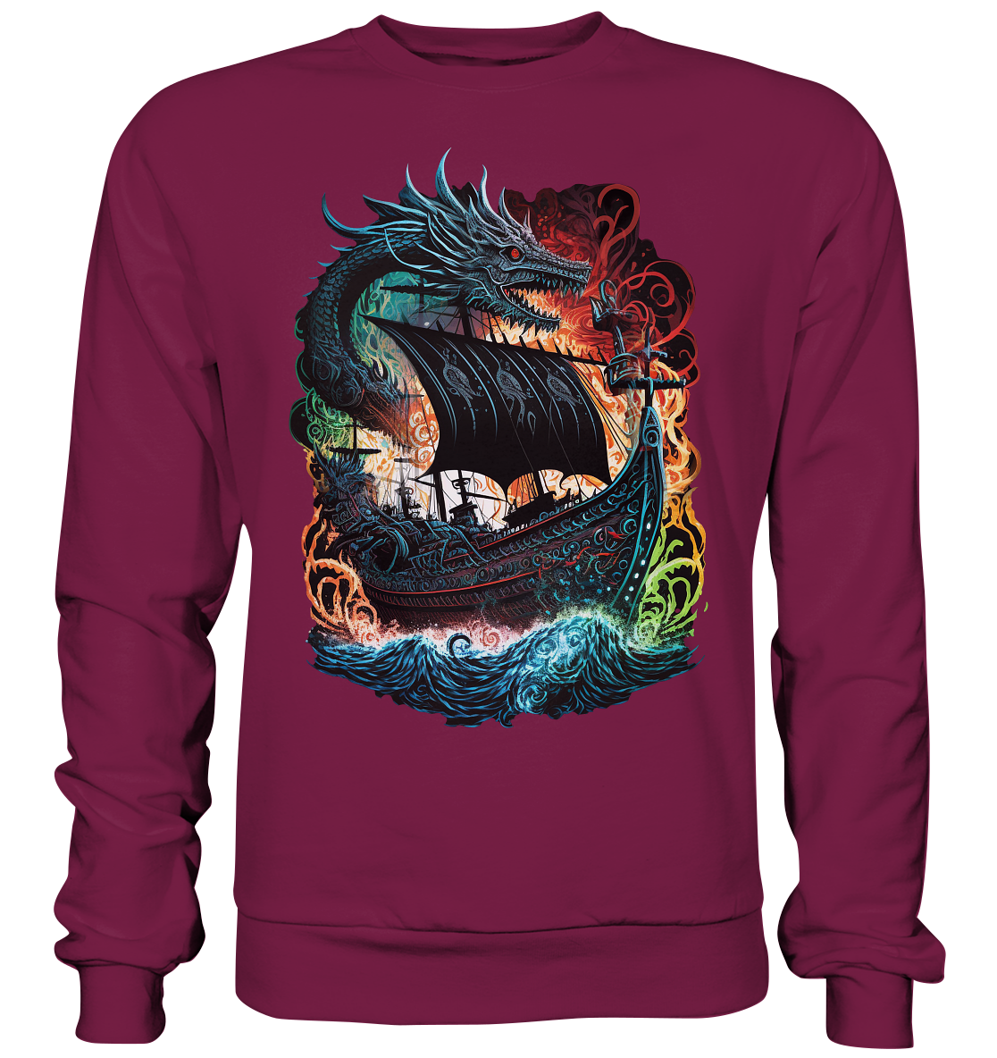 Wikinger Schiff Drache - Basic Sweatshirt