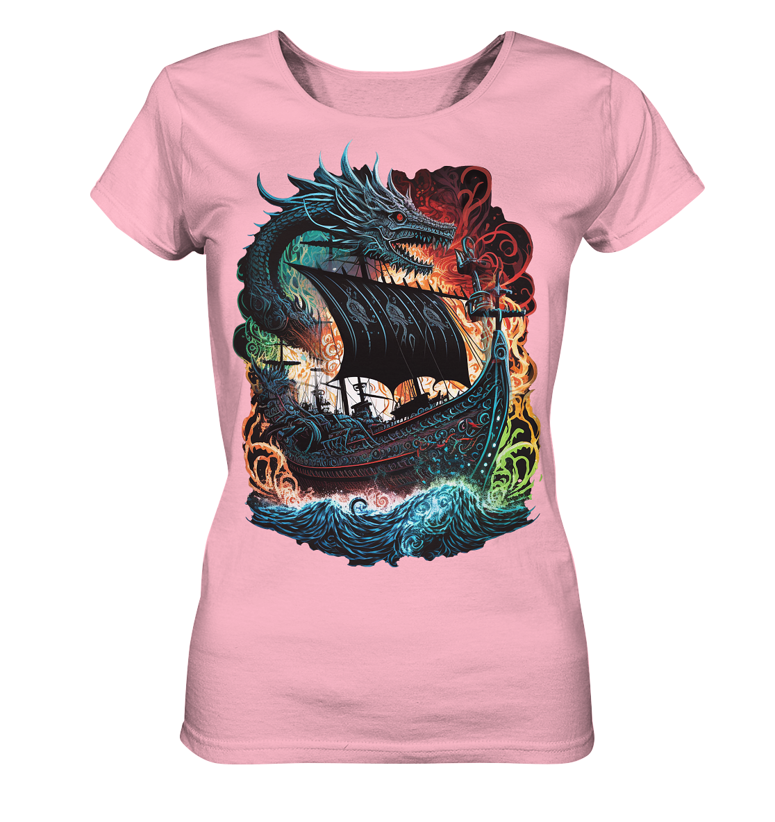 Wikinger Schiff Drache - Ladies Organic Basic Shirt