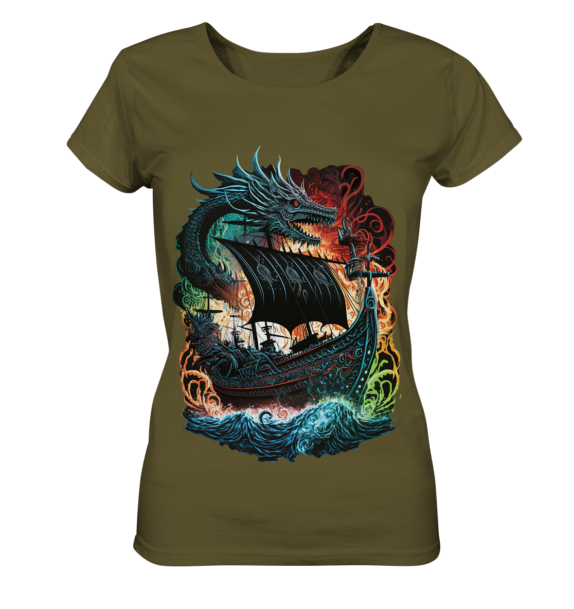 Wikinger Schiff Drache - Ladies Organic Shirt