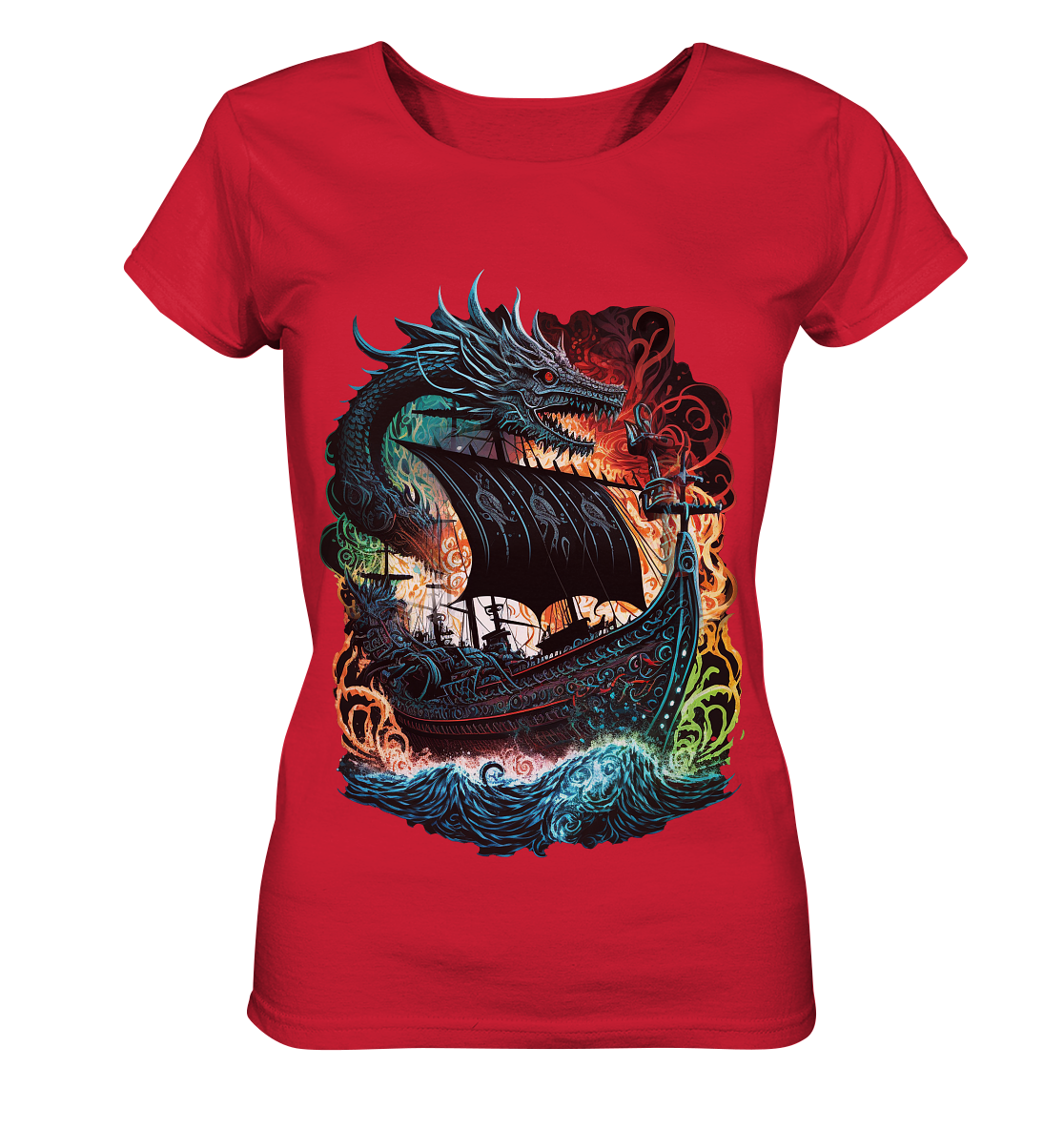 Wikinger Schiff Drache - Ladies Organic Shirt