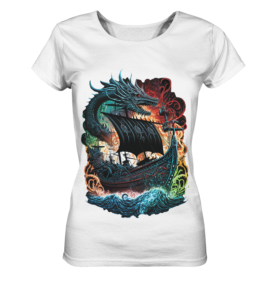 Wikinger Schiff Drache - Ladies Organic Shirt