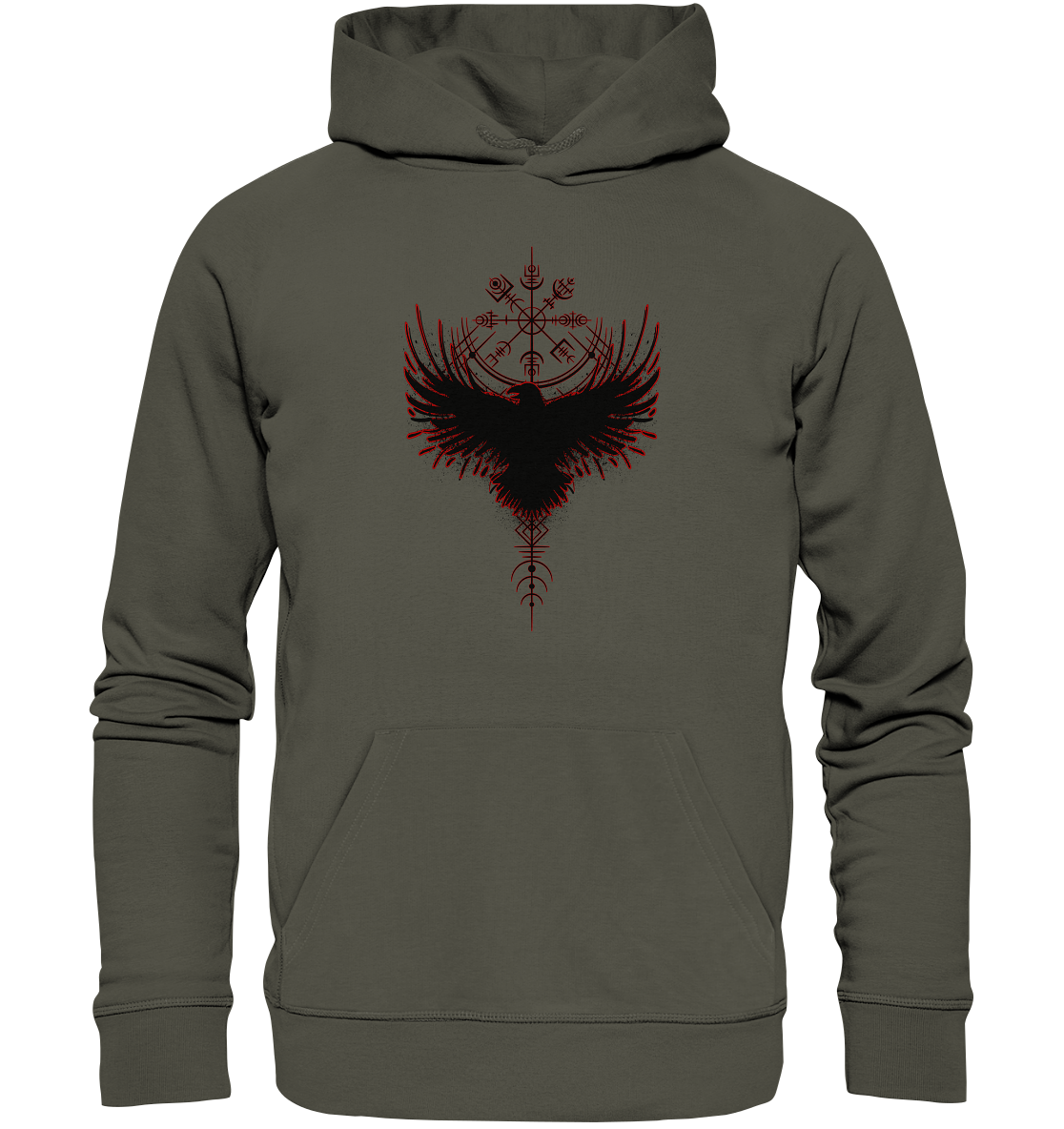 Wikinger Kompass Rabe - Organic Basic Hoodie