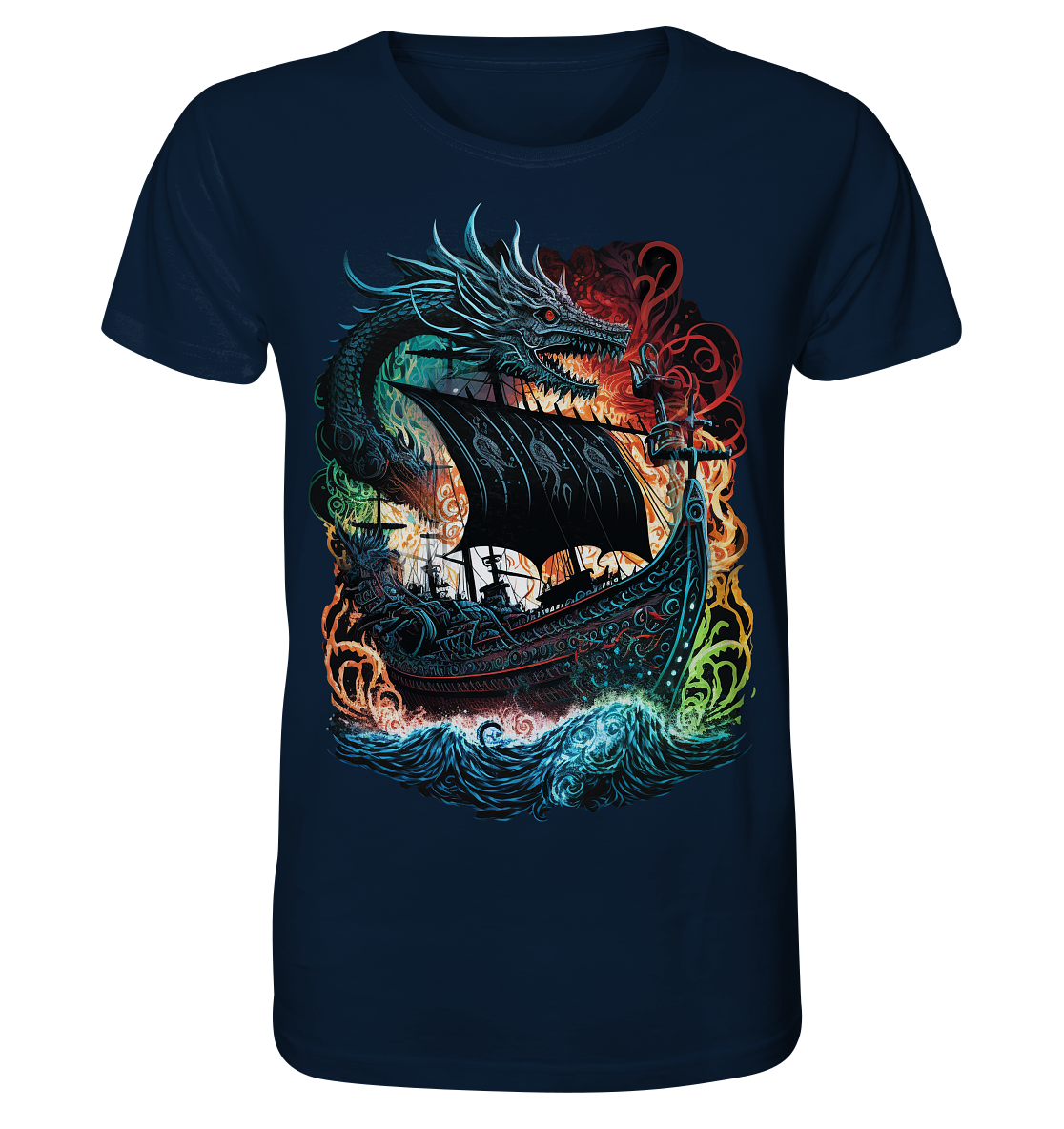 Wikinger Schiff Drache - Organic Basic Shirt