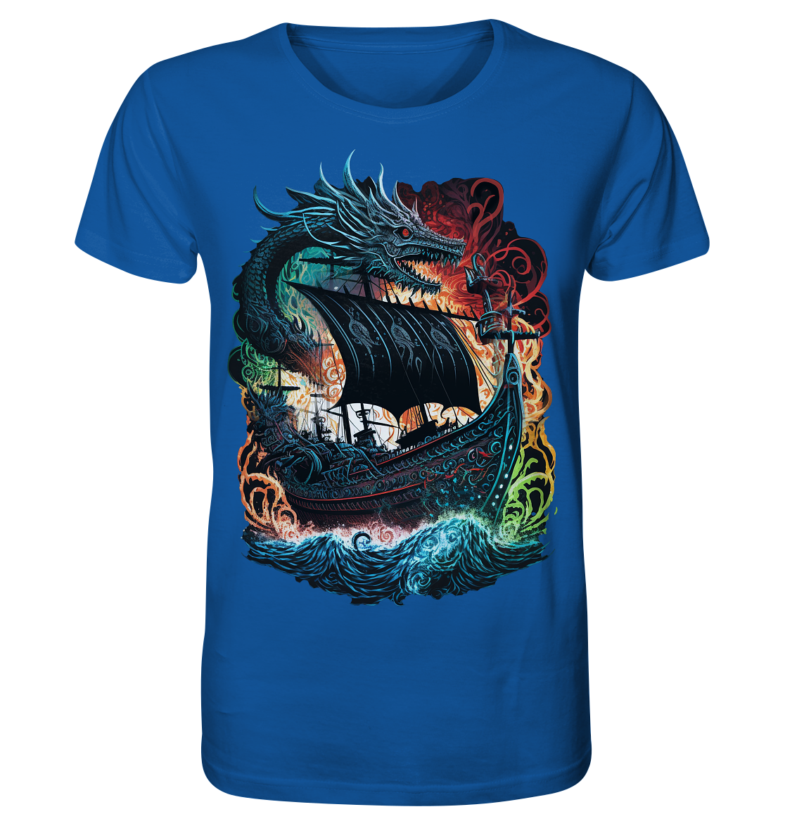 Wikinger Schiff Drache - Organic Basic Shirt