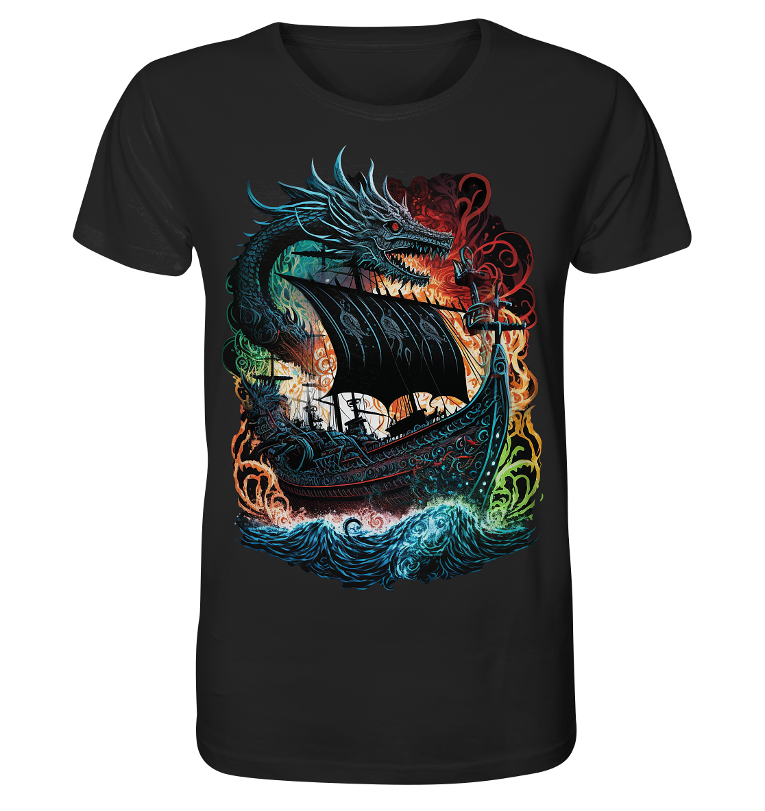 Wikinger Schiff Drache - Organic Basic Shirt