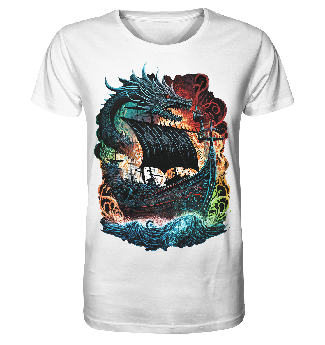 Wikinger Schiff Drache - Organic Basic Shirt