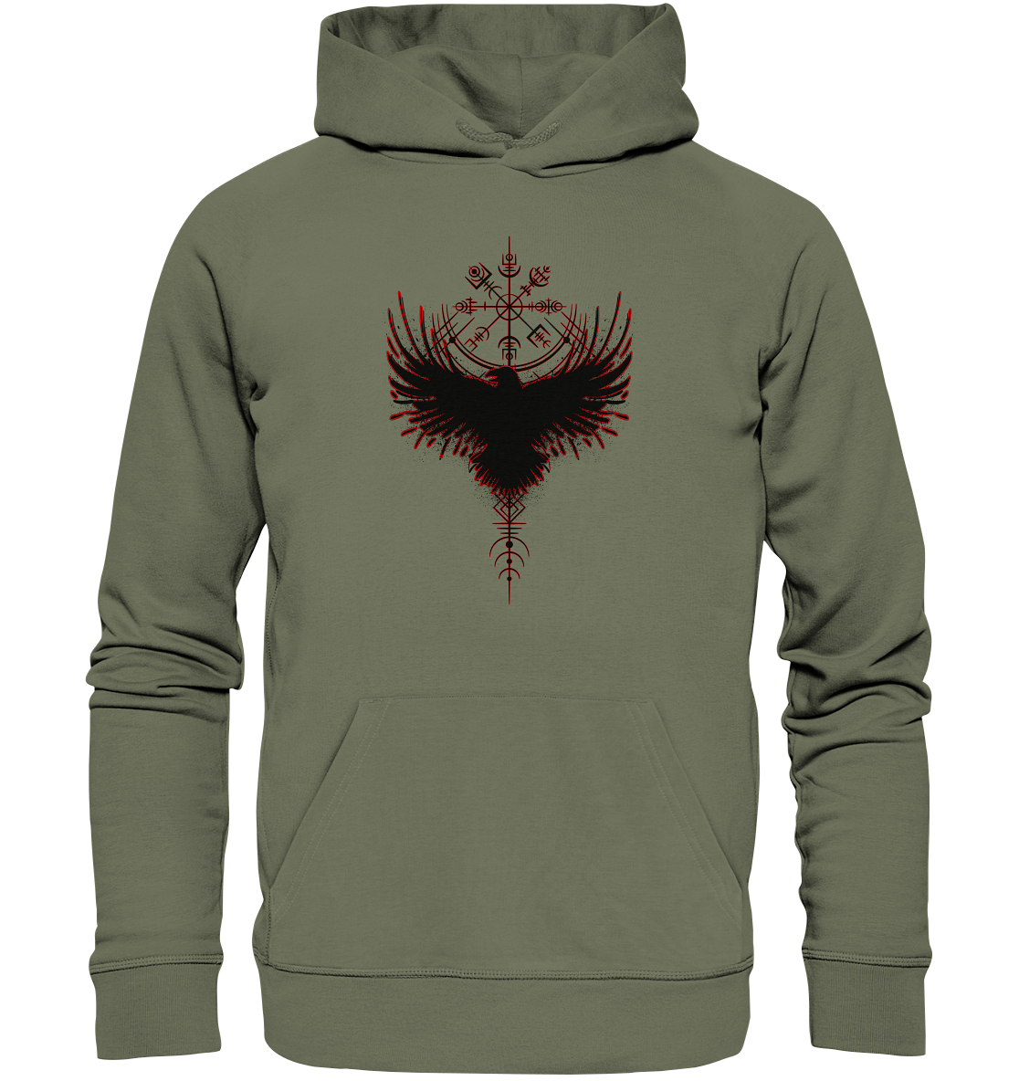 Wikinger Kompass Rabe - Premium Unisex Hoodie