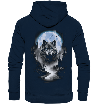 Wolf in Freier Natur - Organic Basic Hoodie