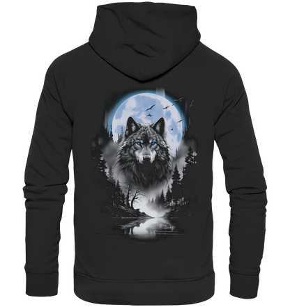 Wolf in Freier Natur - Organic Basic Hoodie