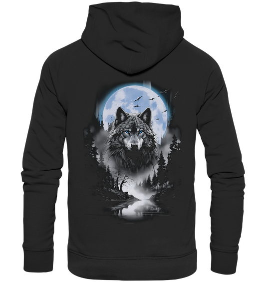 Wolf in Freier Natur - Organic Basic Hoodie