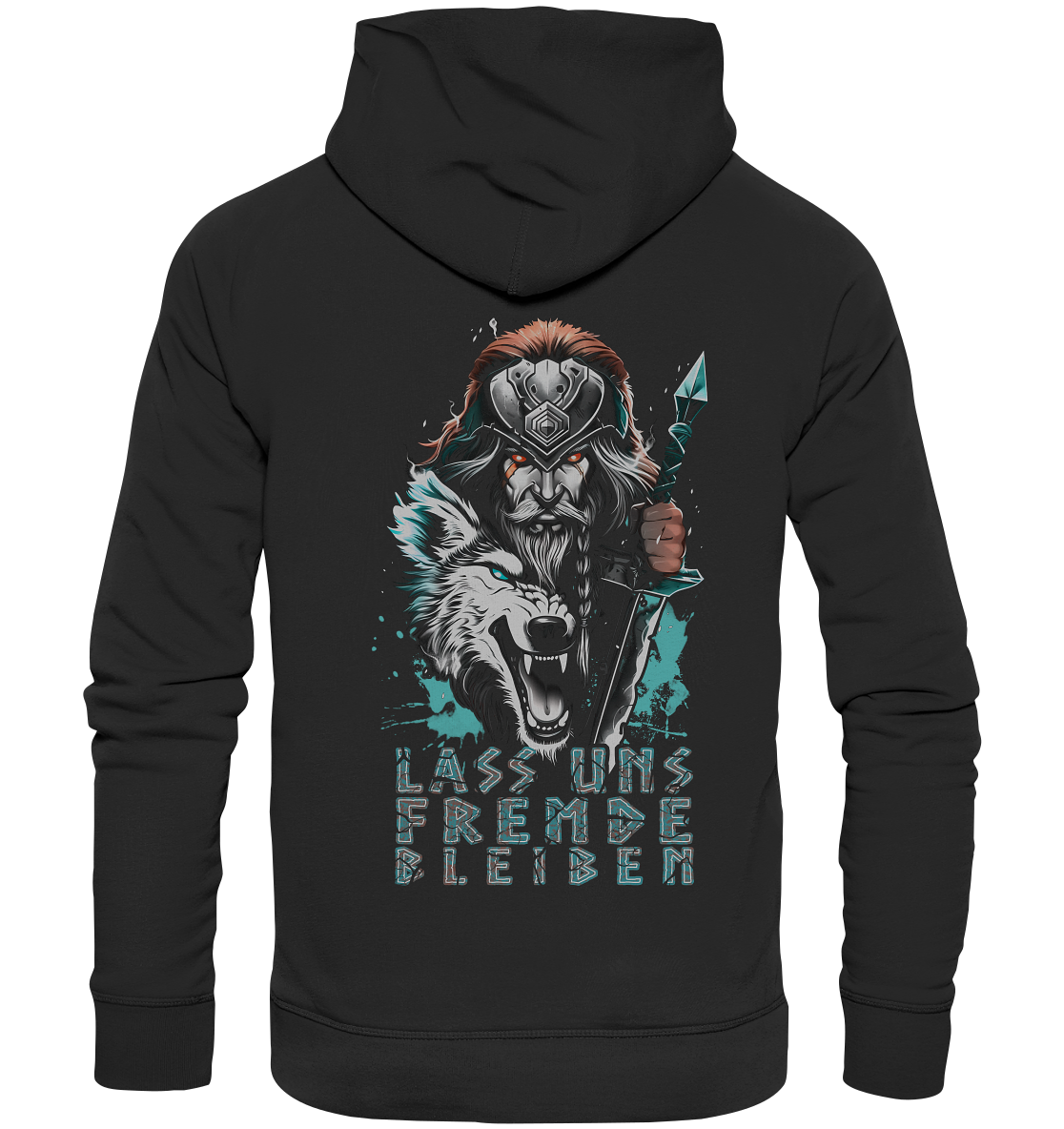 Wikinger Krieger Wolf - Organic Basic Hoodie