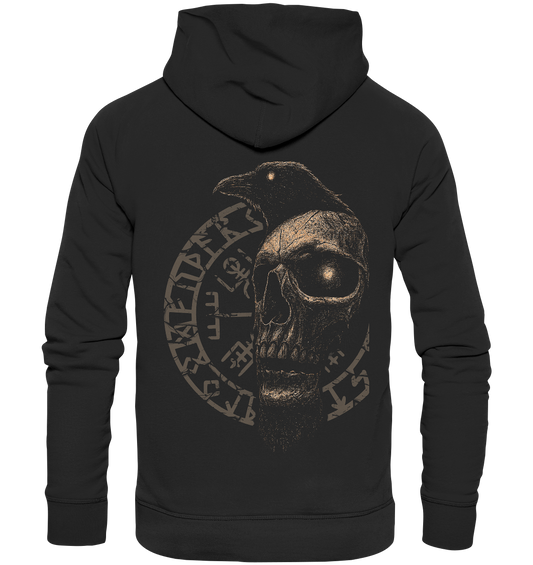Rabe, Schädel, Vegvisir - Organic Basic Hoodie