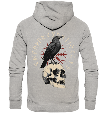 Rabe Schädel Futhark - Organic Basic Hoodie