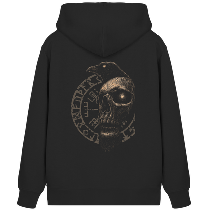 Rabe, Schädel, Vegvisir - Organic Zipper