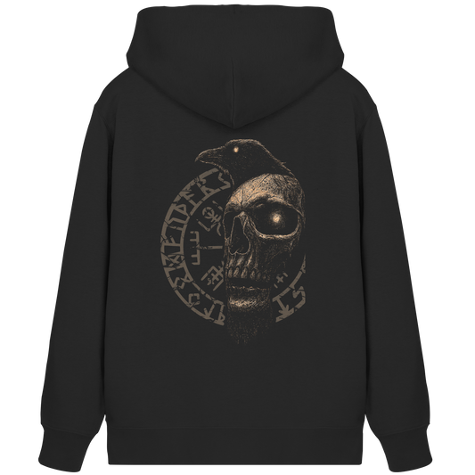 Rabe, Schädel, Vegvisir - Organic Zipper