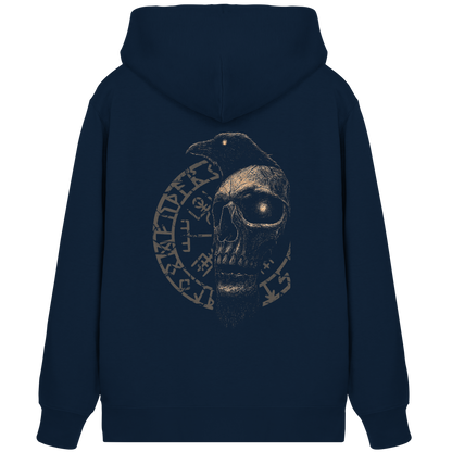 Rabe, Schädel, Vegvisir - Organic Zipper