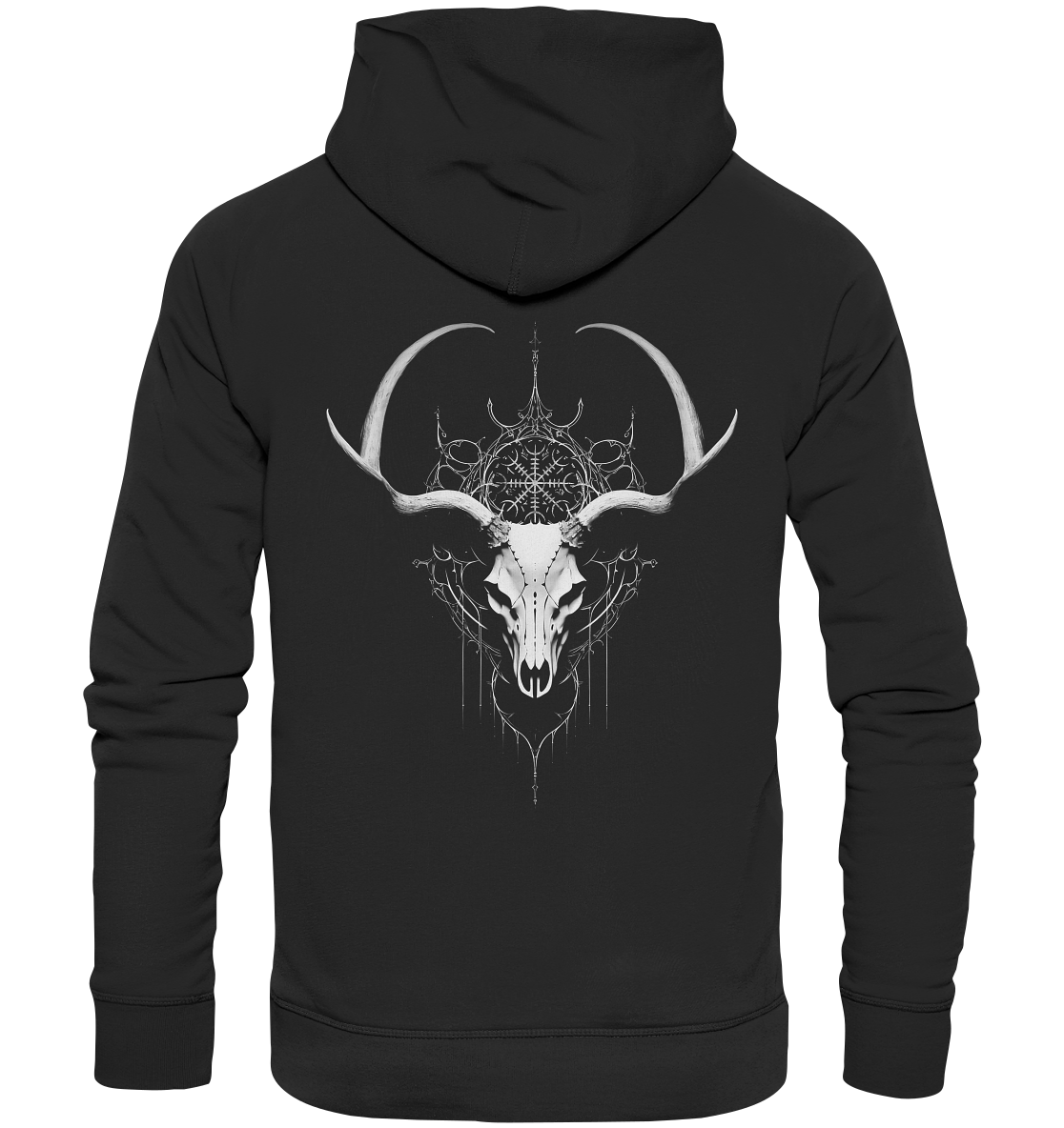 Hirschschädel Aegishjalmur - Premium Unisex Hoodie