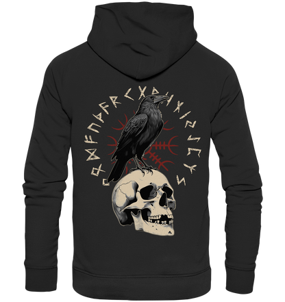 Rabe Schädel Futhark - Premium Unisex Hoodie