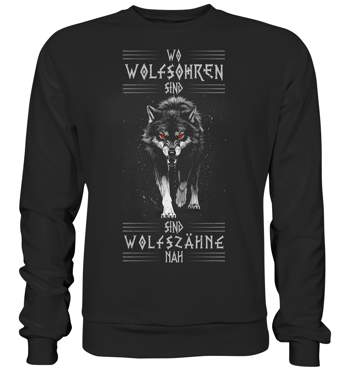 Wolfsohren Wolfszähne  - Basic Sweatshirt