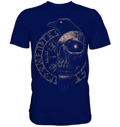 Rabe, Schädel, Vegvisir - Premium Shirt