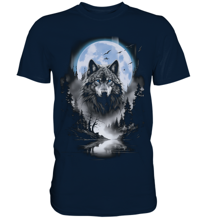 Wolf in Freier Natur - Premium Shirt