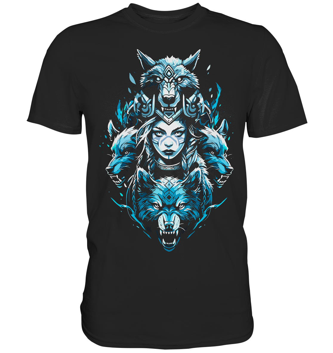 Kriegerin Wölfe - Premium Shirt