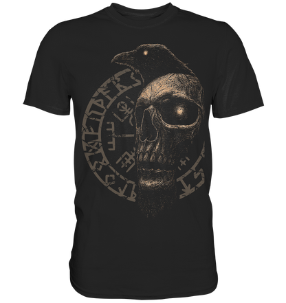 Rabe, Schädel, Vegvisir - Premium Shirt