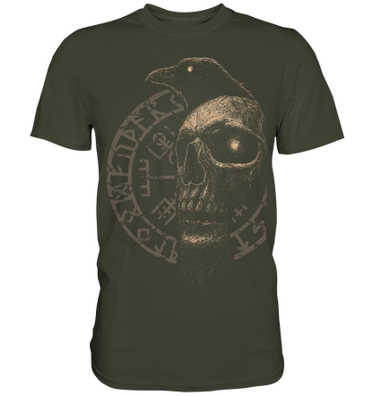 Rabe, Schädel, Vegvisir - Premium Shirt