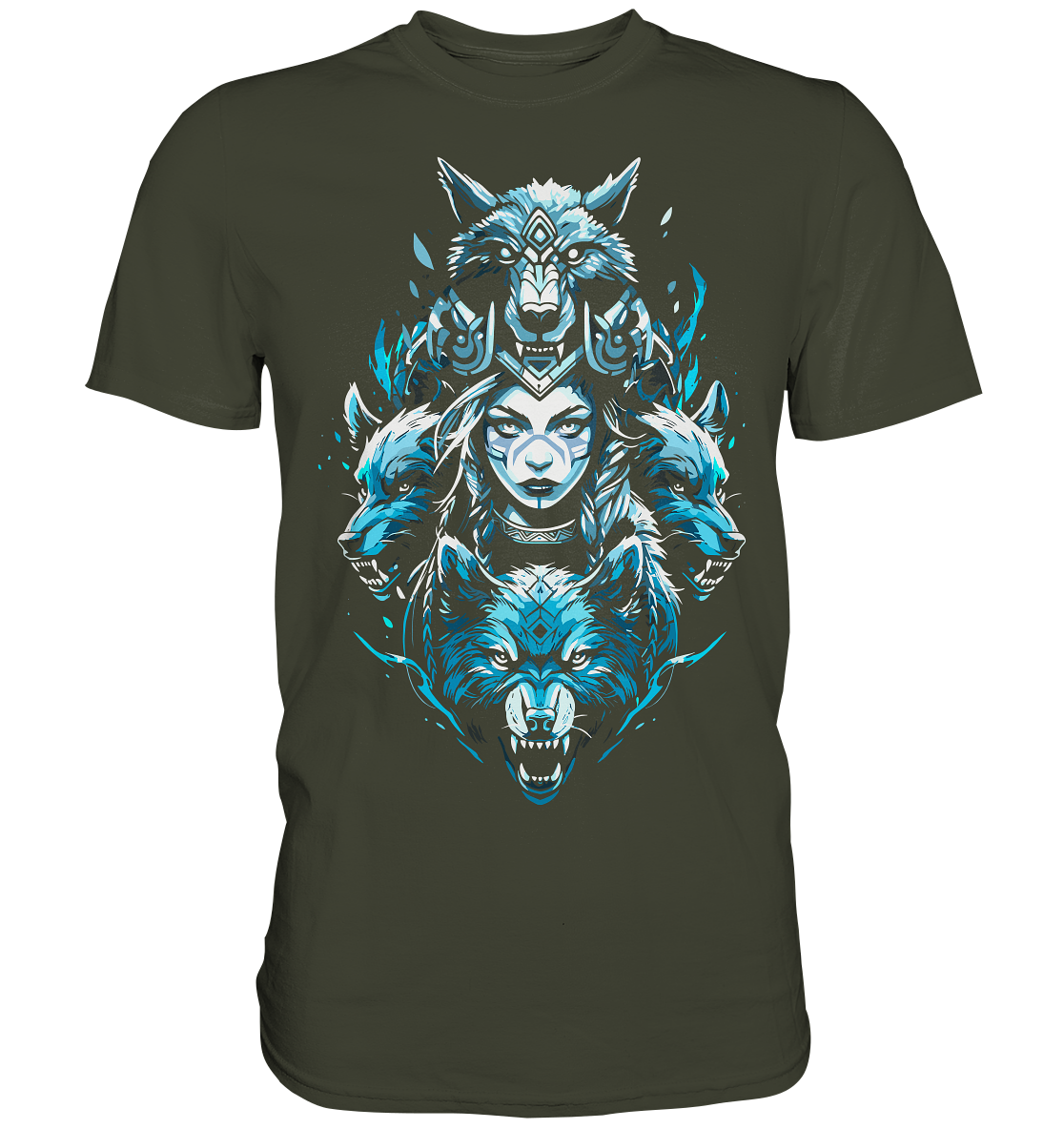 Kriegerin Wölfe - Premium Shirt