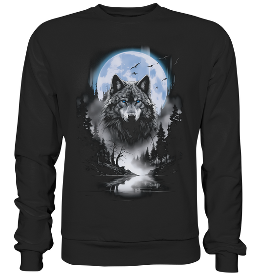 Wolf in Freier Natur - Premium Sweatshirt