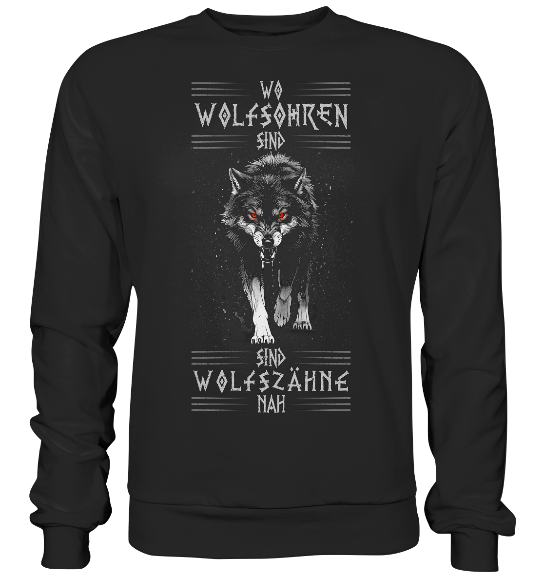 Wolfsohren Wolfszähne  - Premium Sweatshirt