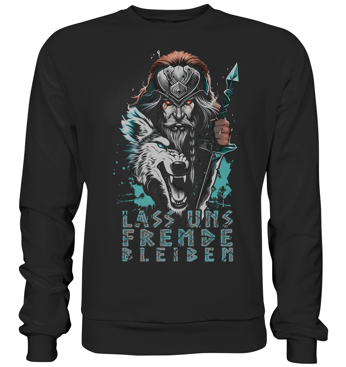 Wikinger Krieger Wolf - Premium Sweatshirt