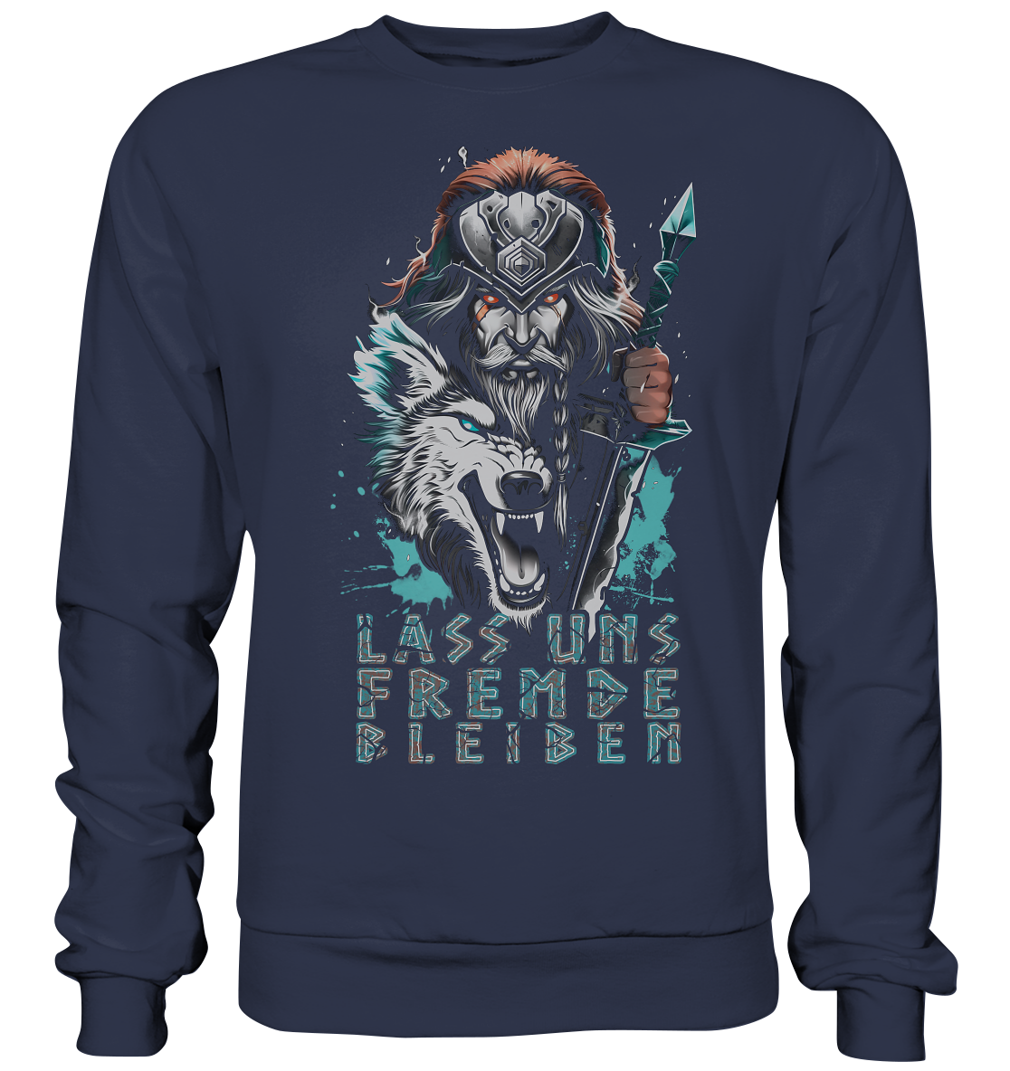 Wikinger Krieger Wolf - Premium Sweatshirt